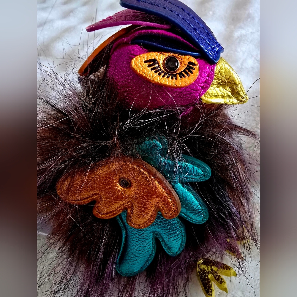 Kurt Geiger Eagle Pom Pom Bag Charm - Picture 10 of 10